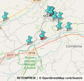 Mappa Via Jurij Gagarin, 62100 Sforzacosta MC, Italia (4.44182)