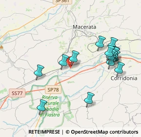 Mappa Via Jurij Gagarin, 62100 Sforzacosta MC, Italia (4.16133)