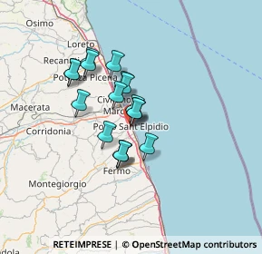 Mappa Via Maddalena, 63821 Porto Sant'Elpidio FM, Italia (9.87529)