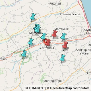 Mappa Via Papa Giovanni XXIII, 62014 Corridonia MC, Italia (6.38733)