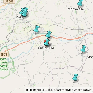 Mappa Via Antonio Mollari, 62014 Corridonia MC, Italia (5.36909)