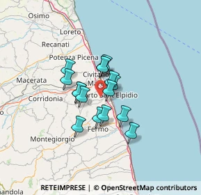 Mappa Strada Provinciale Corvese, 63821 Porto Sant'Elpidio FM, Italia (8.74188)