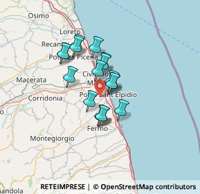 Mappa Strada Provinciale Corvese, 63821 Porto Sant'Elpidio FM, Italia (9.43706)