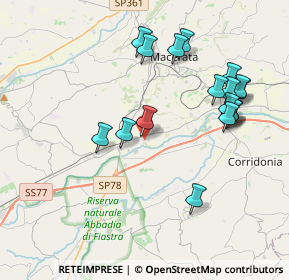 Mappa Via Jurij Gagarin, 62100 Macerata MC, Italia (4.16278)