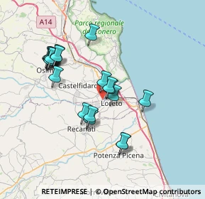 Mappa Via Filippo Turati, 62019 Recanati MC, Italia (6.905)