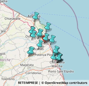 Mappa Via Castelfidardo, 60025 Loreto AN, Italia (10.815)