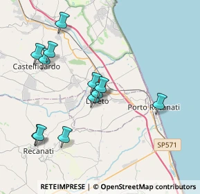 Mappa Via Castelfidardo, 60025 Loreto AN, Italia (3.9825)