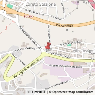 Mappa Via Antonio Graziosi, 1, 60025 Loreto, Ancona (Marche)