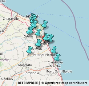 Mappa Via Villa Costantina, 60025 Loreto AN, Italia (10.6155)