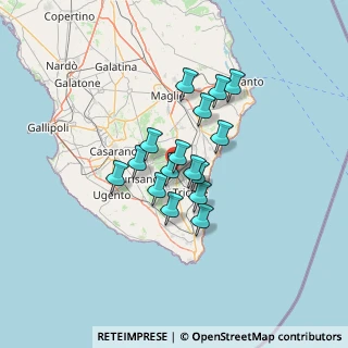 Mappa Via Cappelle, 73035 Miggiano LE, Italia (9.97125)