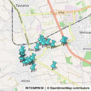 Mappa Via Martiri di Marcinelle, 73055 Racale LE, Italia (1.028)