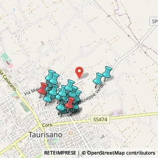 Mappa Via Aldo Sabato Professore, 73056 Taurisano LE, Italia (0.4931)