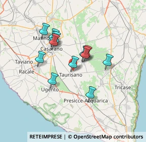 Mappa Via Aldo Sabato Professore, 73056 Taurisano LE, Italia (6.14154)