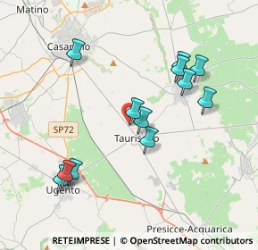 Mappa Via Prov.Casarano, 73056 Taurisano LE, Italia (4.0825)