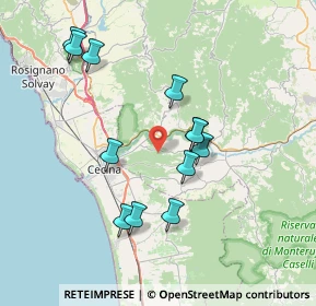Mappa Via dei Tre Comuni, 56040 Montescudaio PI, Italia (7.36)