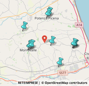 Mappa Contrada Crocette, 62010 Montecosaro MC, Italia (4.08455)