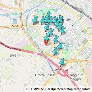 Mappa Via dell'Abete, 47923 Rimini RN, Italia (0.8865)