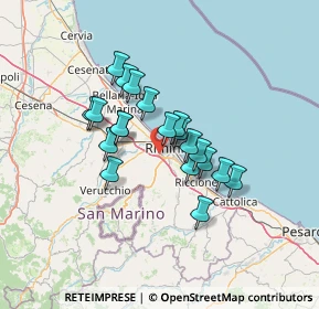 Mappa Via dell'Abete, 47923 Rimini RN, Italia (10.3025)