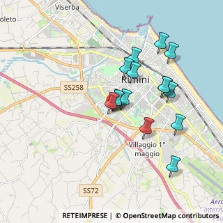 Mappa Via dell'Abete, 47923 Rimini RN, Italia (1.66667)