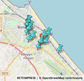 Mappa Via Giaime Pintor, 47924 Rimini RN, Italia (1.394)