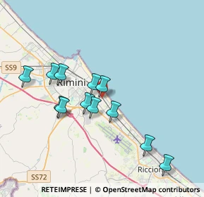 Mappa Via Pietro Cossa, 47924 Rimini RN, Italia (3.48833)