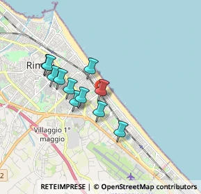 Mappa Via Pietro Cossa, 47924 Rimini RN, Italia (1.46091)