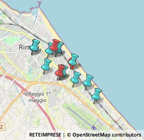 Mappa Via Pietro Cossa, 47924 Rimini RN, Italia (1.34357)