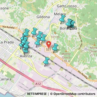 Mappa SS 1 Via Aurelia Loc.nazzano, 54033 Carrara MS, Italia (1.0165)