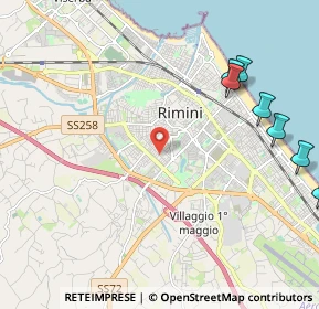 Mappa Via Ariete, 47923 Rimini RN, Italia (3.64083)