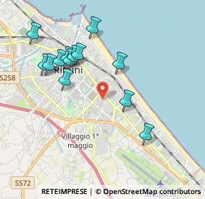 Mappa Via Elisabetta Sirani, 47923 Rimini RN, Italia (1.99385)