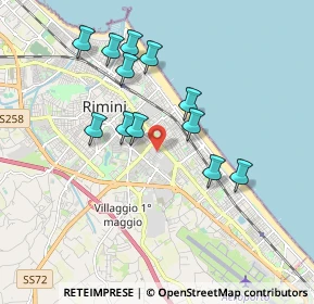 Mappa Via Elisabetta Sirani, 47923 Rimini RN, Italia (1.72333)