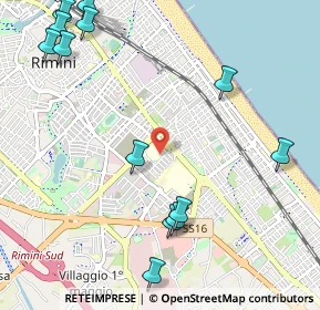 Mappa Via Elisabetta Sirani, 47923 Rimini RN, Italia (1.43462)