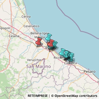 Mappa Via del Platano, 47923 Rimini RN, Italia (8.30824)