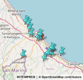 Mappa Viale Luigi Settembrini, 47923 Rimini RN, Italia (6.08929)