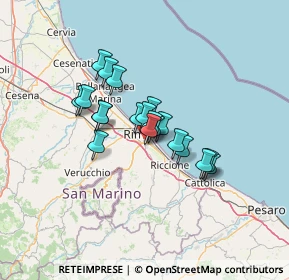 Mappa Via Flaminia Conca, 47923 Rimini RN, Italia (9.1985)