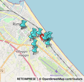 Mappa Viale Rimembranze, 47924 Rimini RN, Italia (1.02667)