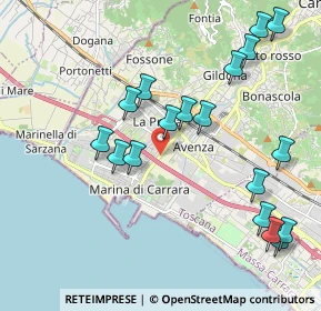 Mappa Viale XX Settembre, 54036 Marina di Carrara MS, Italia (2.27778)