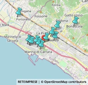 Mappa Viale XX Settembre, 54036 Marina di Carrara MS, Italia (1.3475)