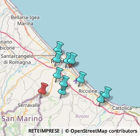 Mappa Via Atto Vannucci, 47924 Rimini RN, Italia (5.66545)