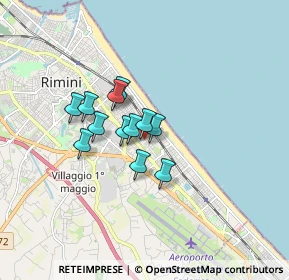 Mappa Via Atto Vannucci, 47924 Rimini RN, Italia (1.14167)