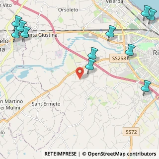 Mappa Via Montalbano, 47923 Rimini RN, Italia (3.35273)