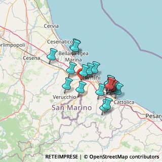 Mappa Via Montalbano, 47923 Rimini RN, Italia (11.0595)