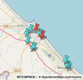 Mappa Via Gioacchino Belli, 47924 Rimini RN, Italia (3.53545)