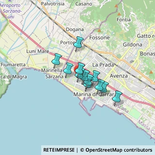Mappa Via Bassagrande, 54033 Marina di Carrara MS, Italia (1.08)