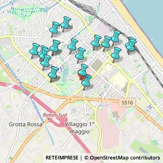 Mappa Via Lorenzo Mascheroni, 47923 Rimini RN, Italia (1.0075)