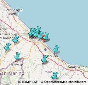 Mappa Viale Marebello, 47924 Rimini RN, Italia (7.51)