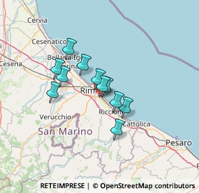 Mappa Via Giuseppe Melucci, 47924 Rimini RN, Italia (9.50727)