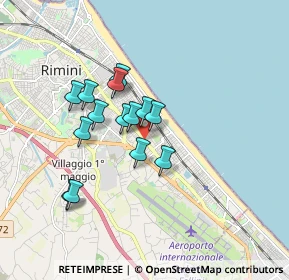 Mappa Via Giuseppe Melucci, 47924 Rimini RN, Italia (1.41071)