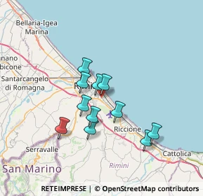 Mappa Via Giuseppe Melucci, 47924 Rimini RN, Italia (5.54)