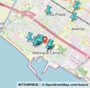 Mappa Via Capitano Michele Fiorillo, 54036 Marina di Carrara MS, Italia (0.69583)